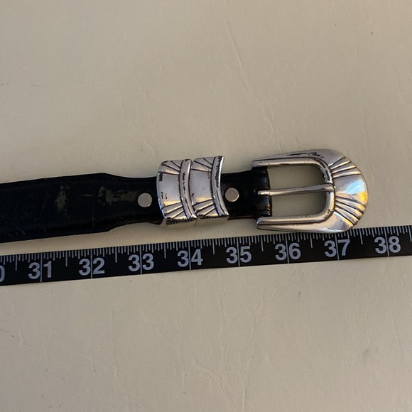 NADIN USA vintage leather belt, Circ. 1990’s genuine leather. Silver tone buckle - Picture 9 of 12